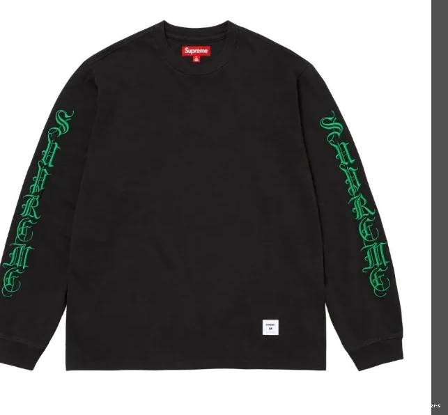 Sleeve Gothic Long and White English LS FW24 Black OLD TEE S-XL 0826